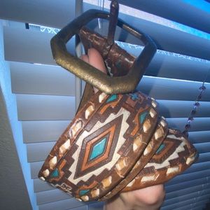 Vtg Rustic True Religion Southwestern Leather Belt